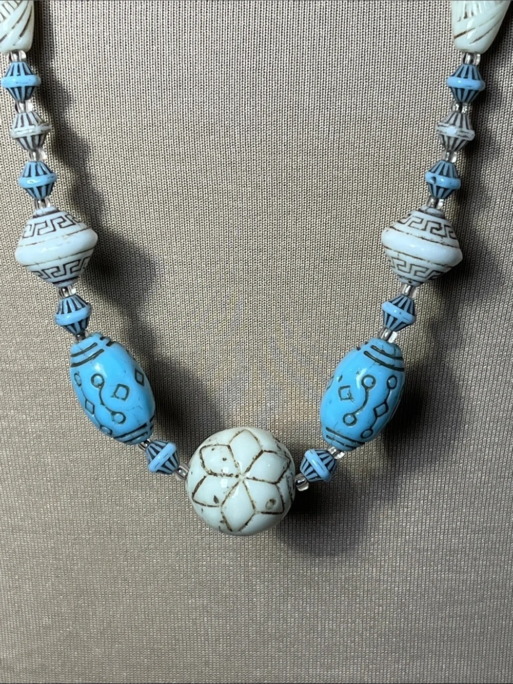 Vintage Attributed Neiger Brothers Czech Glass Beaded Necklace 1920's
